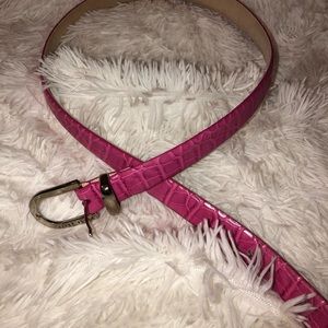 Pink faux crocodile belt